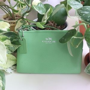 Coach Pistachio green wristlet NWT